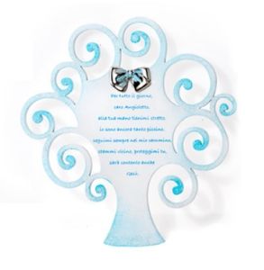 QUADRO ACCA ALBERO DELLA VITA CELESTE CON PREGHIERA 592C.1