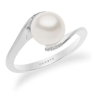 ANELLO COMETE PERLA E DIAMANTI ABBRACCI COLLECTION ANP380