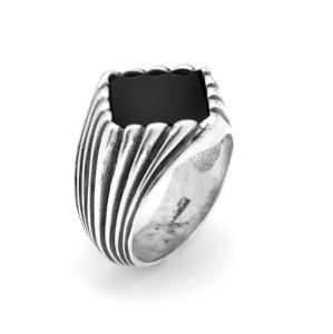 ANELLO GIOVANNI RASPINI UOMO RIGATO ONICE 11316/24