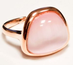 ANELLO MADI' IN ARGENTO 925 E PIETRA ROSA