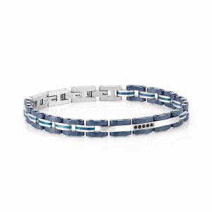 BRACCIALE NOMINATION UOMO STRONG COLLECTION 028302 007 in acciaio e pvd blu