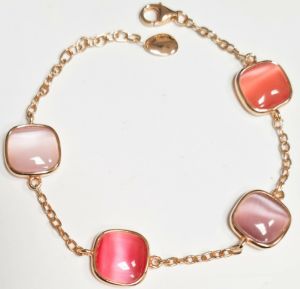 BRACCIALE MADI' ARGENTO 925 E PIETRE COLORATE, CILIEGIA, VIOLA