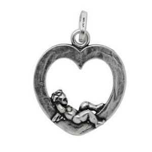 CIONDOLO RASPINI ARGENTO ANGELI E CUORI CUORE ANGELO 6098