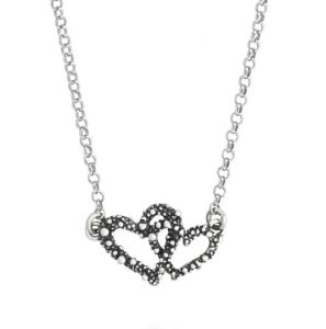 Collana Giovanni Raspini Doppio Cuore in argento donna