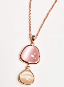 COLLANA MADI' IN ARGENTO BAGNO ORO E QUARZI COLORATI
