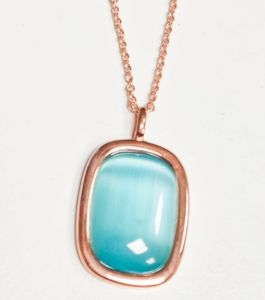 COLLANA MADI' IN ARGENTO 925 CON BAGNO ORO E QUARZO AZZURRO