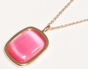 COLLANA MADI' IN ARGENTO 925 BAGNO ORO E QUARZO COLOR CILIEGIA
