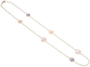COLLANA MADI' IN ARGENTO 925 CON BAGNO ORO E PIETRE COLORATE