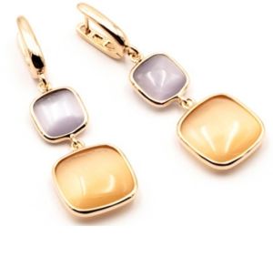 ORECCHINI MADI' IN ARGENTO 925 E BAGNO ORO CON QUARZI COLORATI
