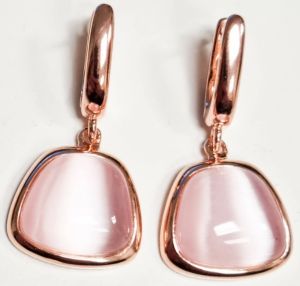 ORECCHINI MADI' LAGUNA IN ARGENTO 925 BAGNO ORO E PIETRE ROSA