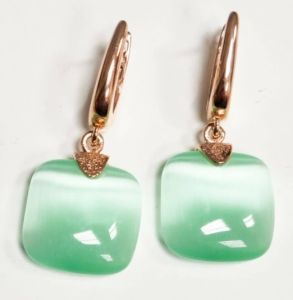 ORECCHINI MADI' ARGENTO 925 CON PIETRA VERDE ACQUA