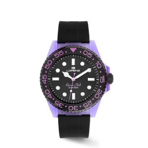 Orologio Lorenz uomo OCEAN CLUB Purple Orchid con cinturino in gomma, per appassionati di immersioni