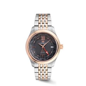 Orologio automatico Lorenz uomo  Patron GMT con datario e cinturino in acciaio bicolore