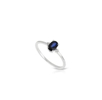 ANELLO LUCCIOLE DIAMANTI E ZAFFIRO BLU ANSMALL 6G 3Z