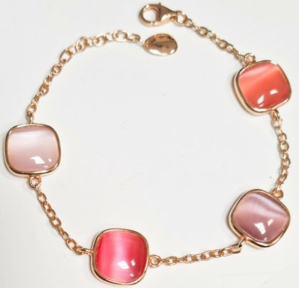 BRACCIALE MADI' ARGENTO 925 E PIETRE COLORATE, CILIEGIA, VIOLA