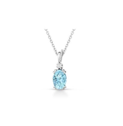 COLLANA LUCCIOLE DIAMANTE ED ACQUAMARINA CIOCLAIR 1P 2A