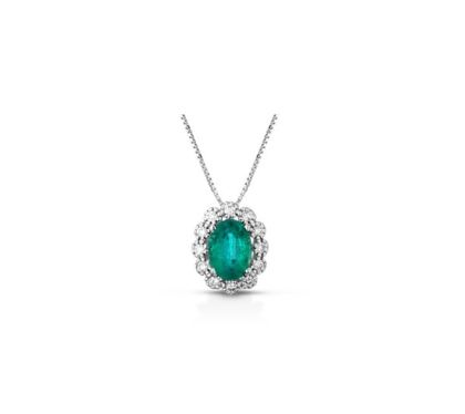 COLLANA LUCCIOLE DIAMANTI E SMERALDO CIOFOXOV 3S