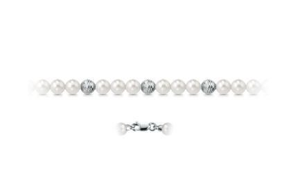Collana Lucciole Perle ed Oro Bianco 18kt 162B