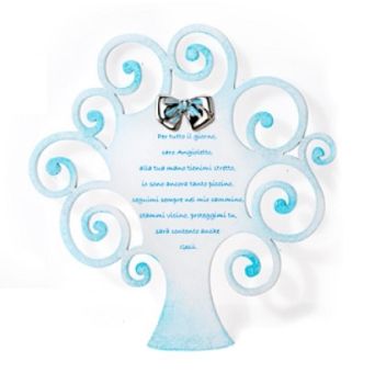 QUADRO ACCA ALBERO DELLA VITA CELESTE CON PREGHIERA 592C.1