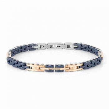 BRACCIALE NOMINATION UOMO STRONG COLLECTION 028302 005 in acciaio pvd rosa e blu