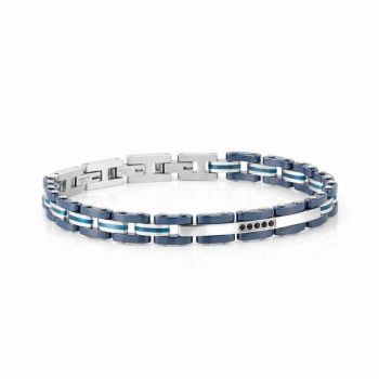 BRACCIALE NOMINATION UOMO STRONG COLLECTION 028302 007 in acciaio e pvd blu