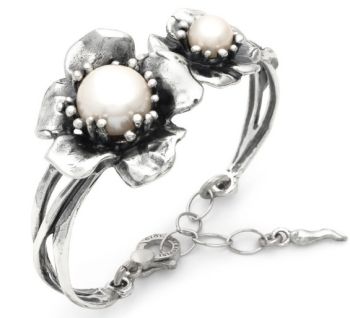 Bracciale Giovanni Raspini Magnolia in argento e perle donna