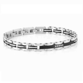 BRACCIALE NOMINATION UOMO COLLEZIONE STRONG 028301 004 in acciaio, zirconi e pvd nero