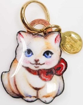 CIONDOLO GABRIELLA RIVALTA GATTINO DIPINTO A MANO