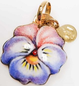 CIONDOLO GABRIELLA RIVALTA VIOLA IN SMALTI A GRAN FUOCO