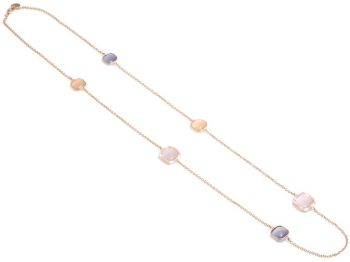COLLANA MADI' IN ARGENTO 925 CON BAGNO ORO E PIETRE COLORATE