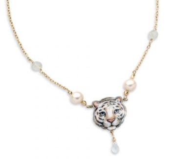 COLLANA GABRIELLA RIVALTA CON TIGRE DIPINTA A MANO