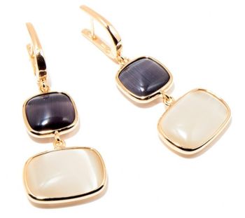 ORECCHINI MADI' IN ARGENTO 925 E BAGNO ORO CON QUARZI COLORATI