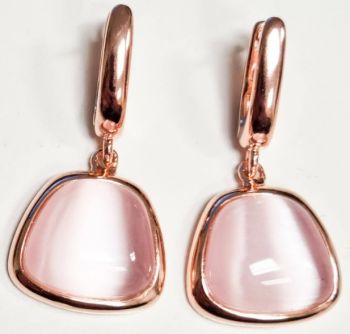 ORECCHINI MADI' LAGUNA IN ARGENTO 925 BAGNO ORO E PIETRE ROSA