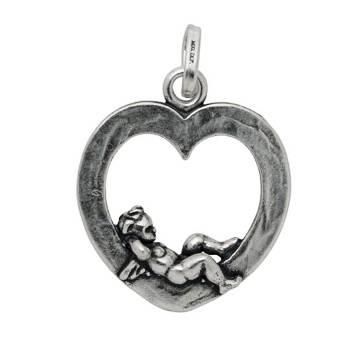 CIONDOLO RASPINI ARGENTO ANGELI E CUORI CUORE ANGELO 6098