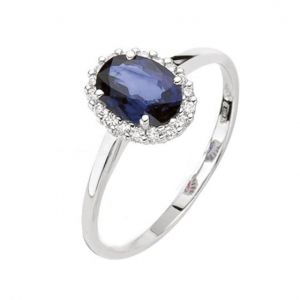 Anello DonnaOro Zaffiro Blu e Diamanti DCAZ7408.013