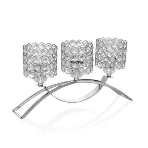 CANDELIERE OTTAVIANI TRE FIAMME CON CRISTALLI 77417