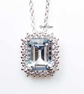 COLLANA DAVITE & DELUCCHI ACQUAMARINA E DIAMANTI