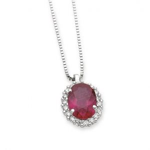Collana DonnaOro Rubino e Diamanti DCPR7407.013