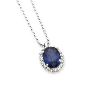 Collana DonnaOro Zaffiro Blu e Diamanti DCPZ7407.013